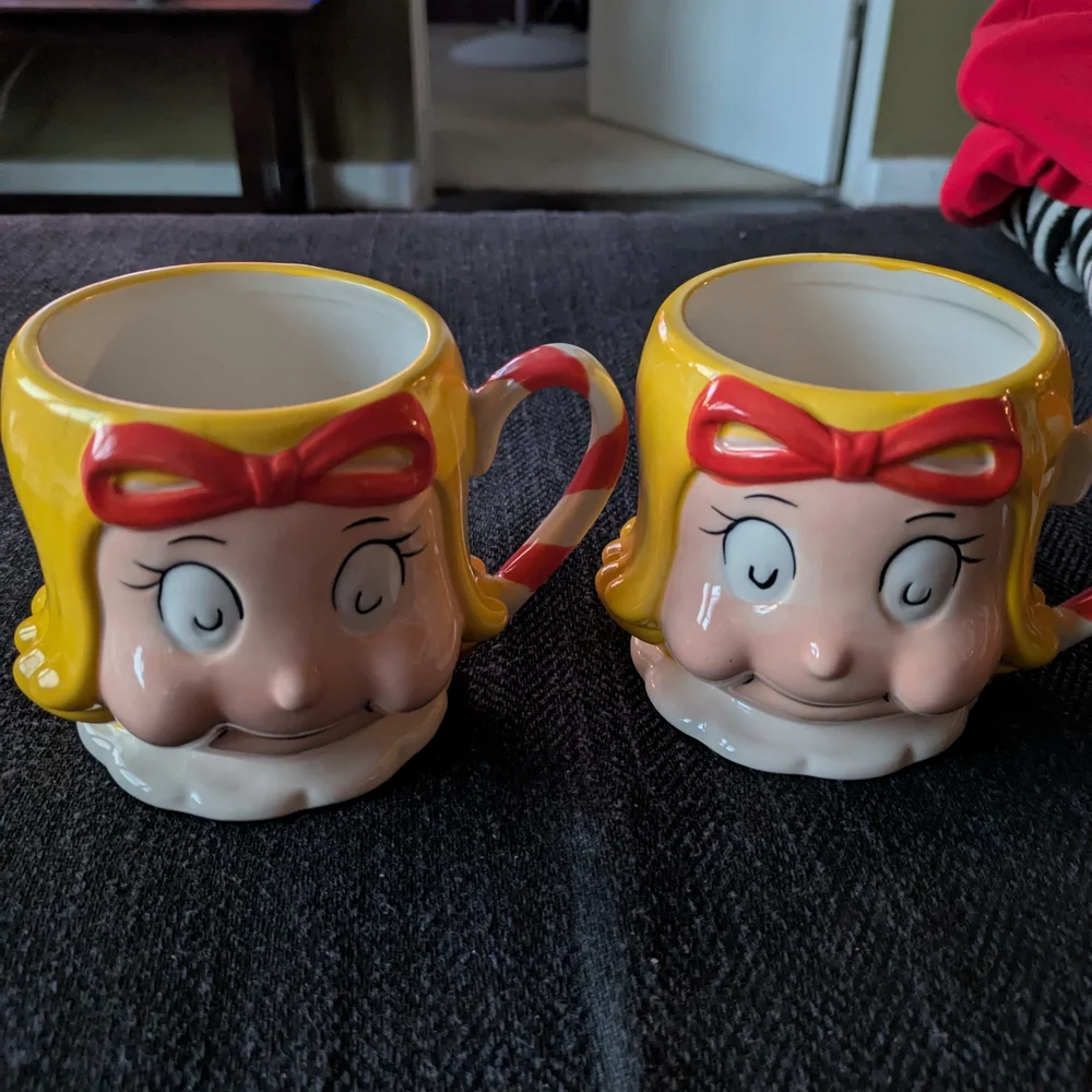 Williams Sonoma Red and Yellow Mugs